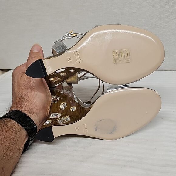 GUCCI CRYSTAL EMBELLISHED WEDGE BFPM-03-221 - Picture 4 of 6